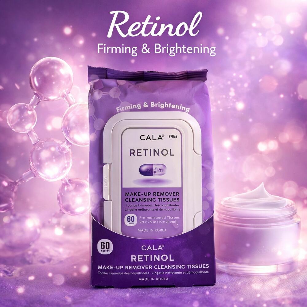 Cala Retinol Make-up Remover Cleansing Wipes NEW